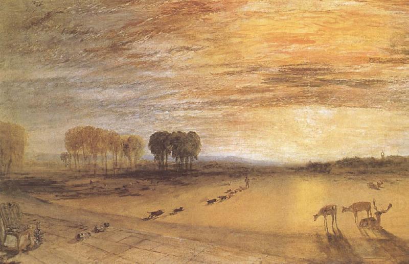 J.M.W. Turner Petworth Park,with Lord Egremont and his dogs china oil painting image